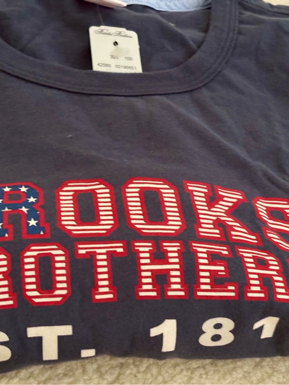 NWT Brooks Brothers Men’s Navy Graphic Logo T-Shirt Size XL